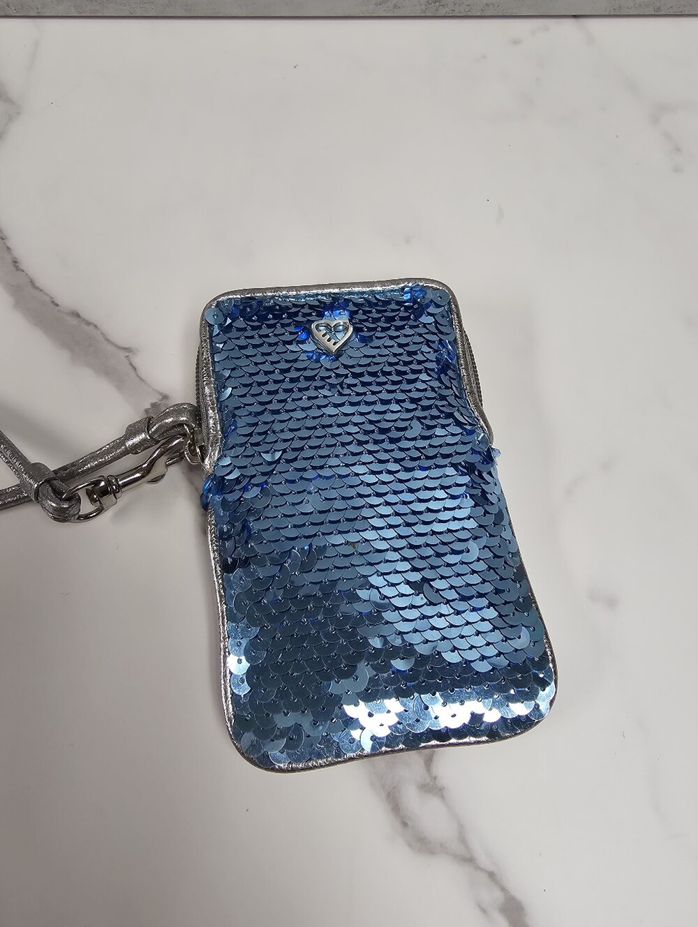Coach Poppy Special Edition Blue Sequin Wristlet - Picture 8 of 9